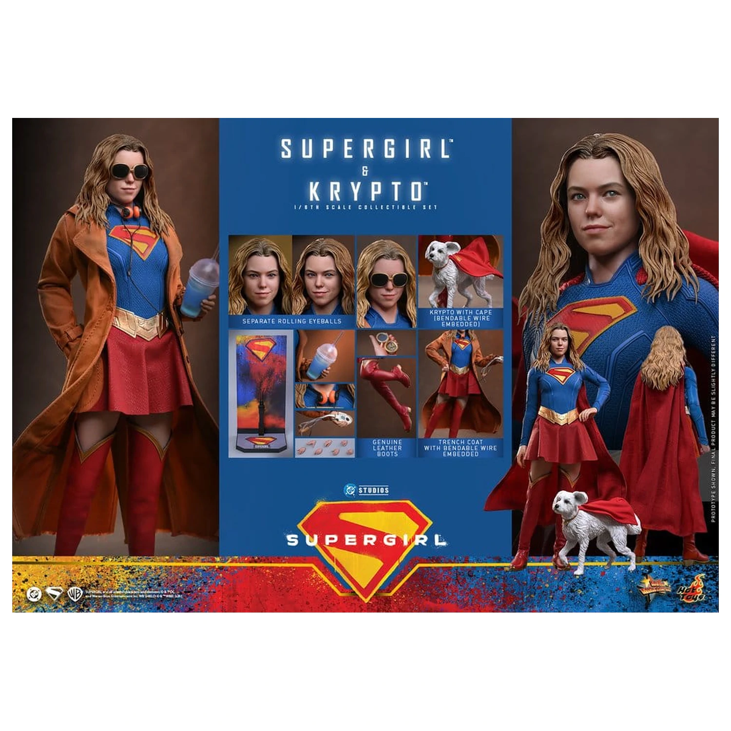 DC Comics Movie Masterpiece set figurine de acțiune Supergirl & Krypto 28 cm poza produsului