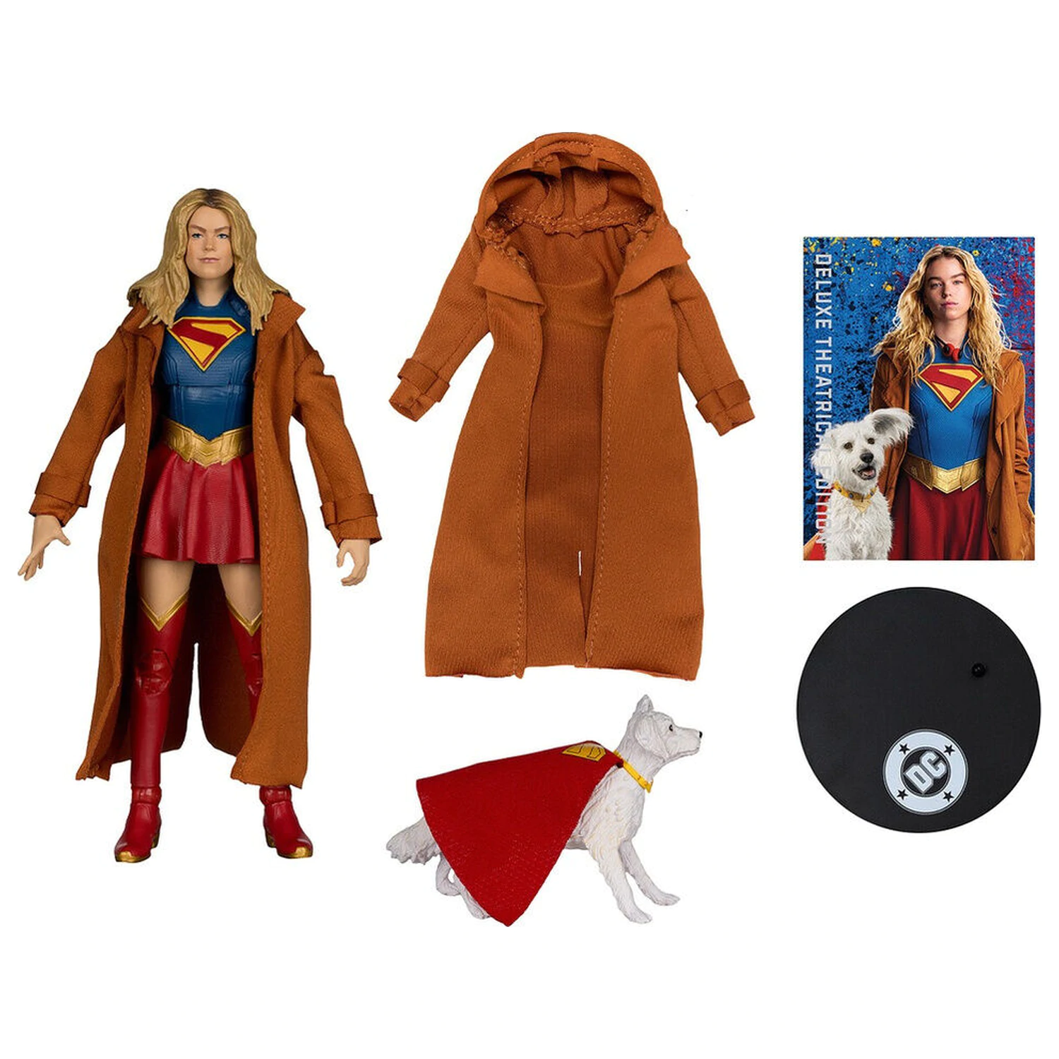 DC Comics Supergirl Deluxe Theatrical Edition Gold Label Collection Supergirl & Puppy Kripto figurina 18cm poza produsului