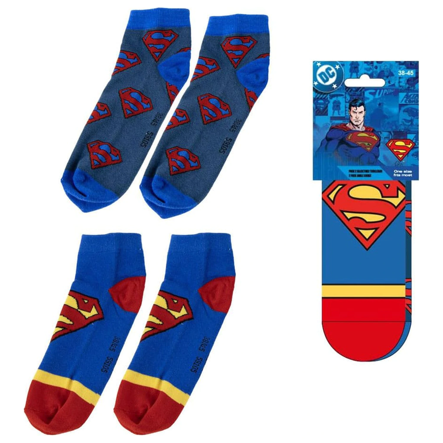 DC Comics sosete scurte 2-pachete Superman 38-45 poza produsului