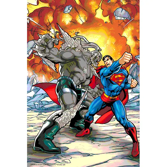Puzzle 3D DC Comics Superman vs Doomsday Prime 300 piese poza produsului