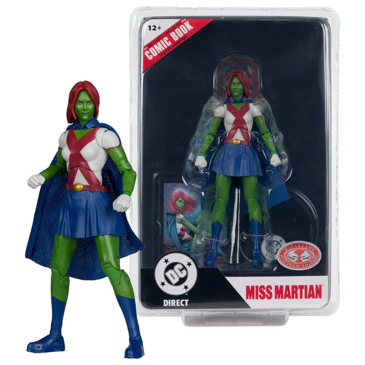 DC Direct Page Punchers Figurina de actiune Miss Martian (Teen Titans #41) (Red Platinum Edition) 17 cm poza produsului