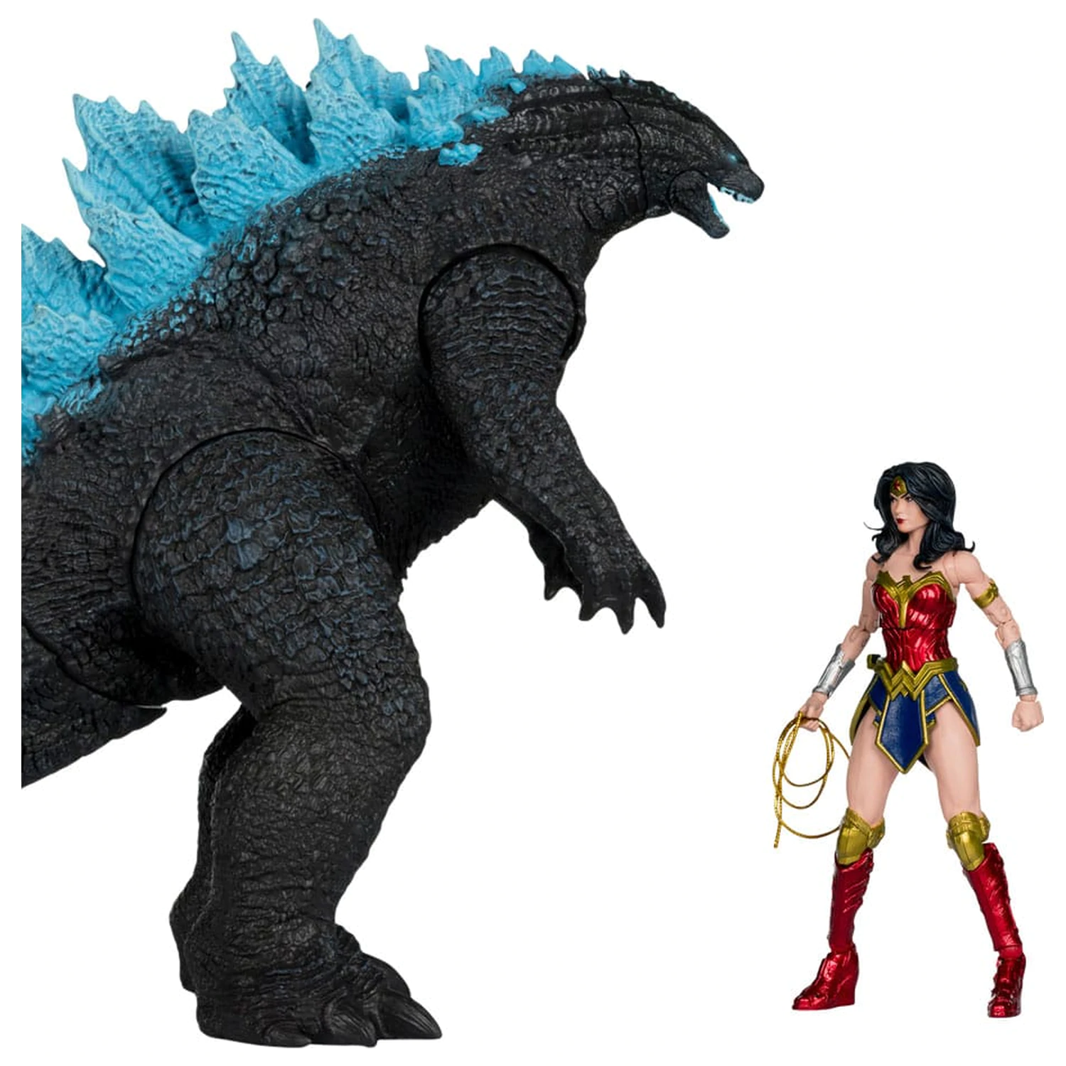 DC Justice League Monsterverse DC Multiverse Figurine de actiune pachet 2 Wonder Woman Vs. Atomic Blast Godzilla 18 cm poza produsului