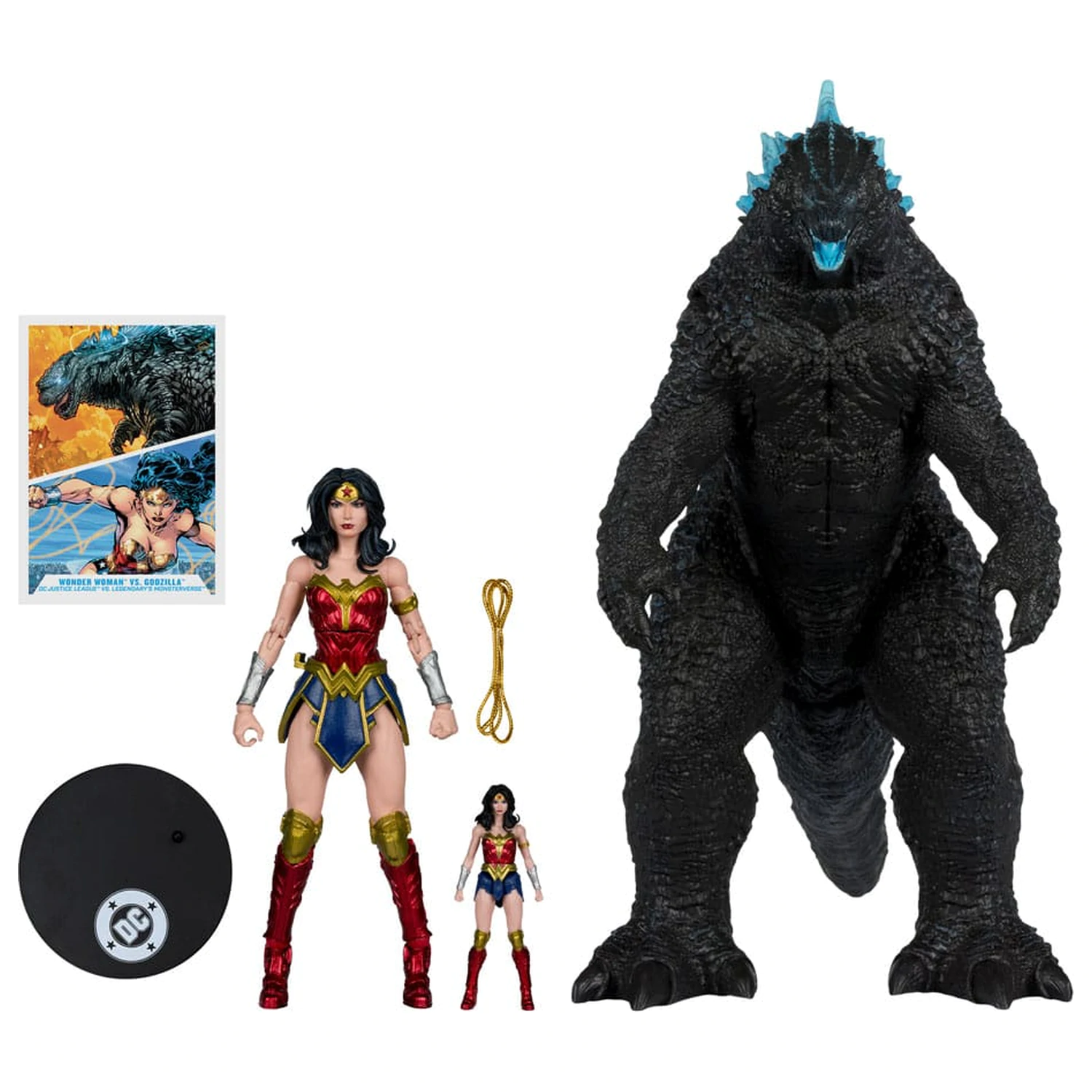 DC Justice League Monsterverse DC Multiverse Figurine de actiune pachet 2 Wonder Woman Vs. Atomic Blast Godzilla 18 cm poza produsului