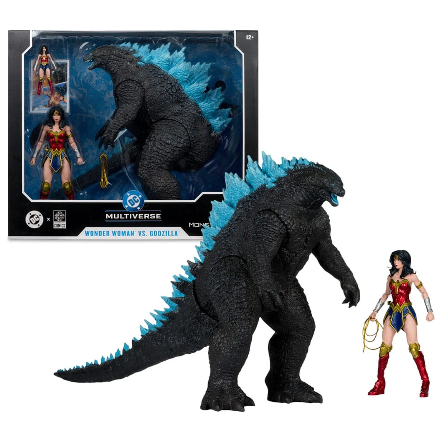 DC Justice League Monsterverse DC Multiverse Figurine de actiune pachet 2 Wonder Woman Vs. Atomic Blast Godzilla 18 cm poza produsului