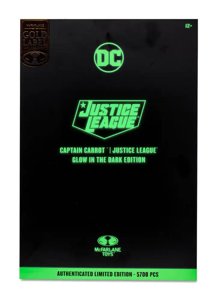 Figurină de acțiune DC Multiverse Căpitan Morcov (Justice League Incarnate) Ediție strălucitoare în întuneric (Gold Label) 18 cm poza produsului