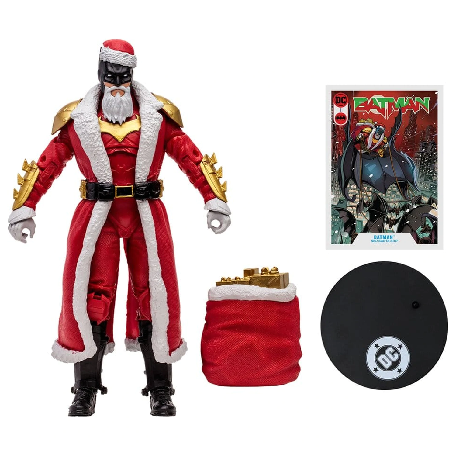 DC Multiverse McFarlane Vault Collection Figurina de acțiune Batman (Red Santa Suit) 18 cm poza produsului
