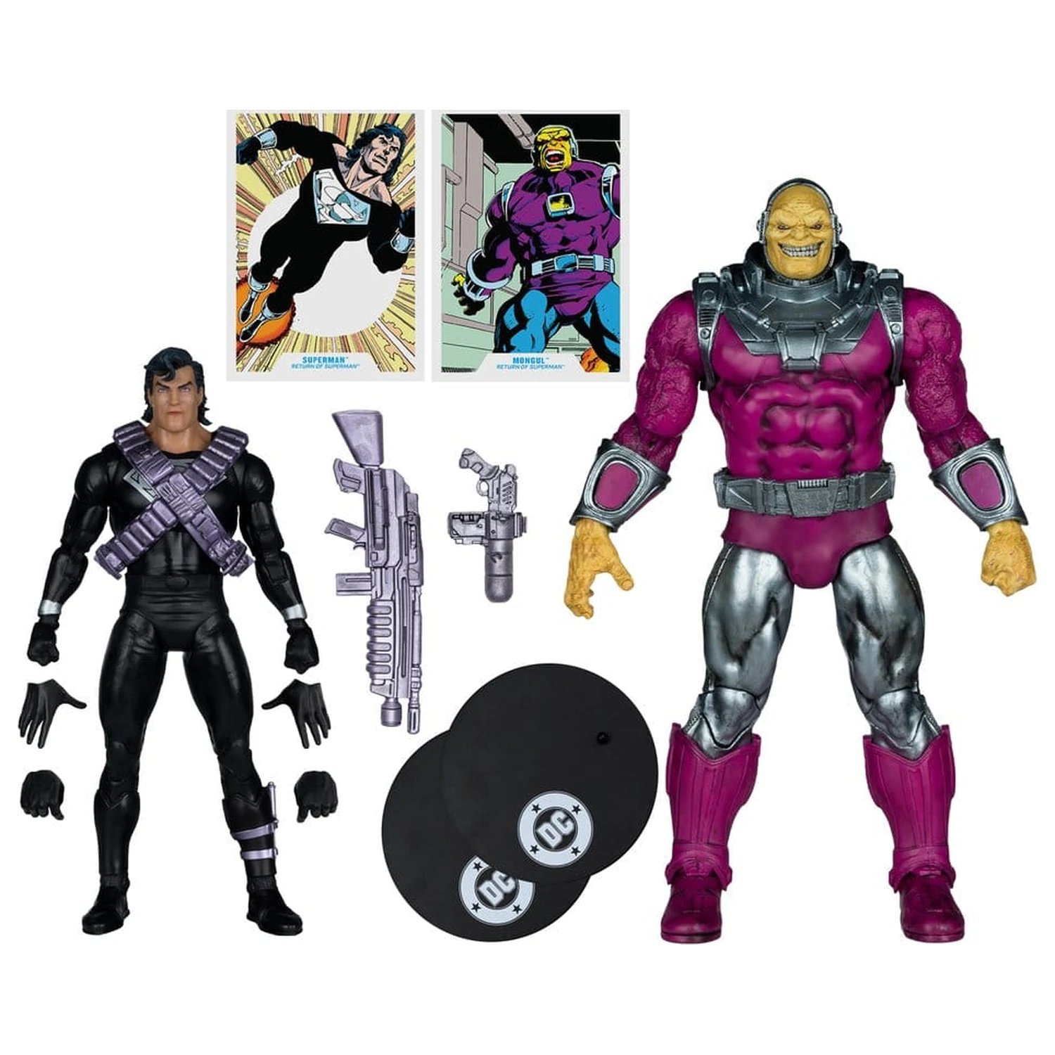 DC Multiverse Megafig Figurina de actiune pachet de 2 bucati Mongul vs Superman (Return of Superman) poza produsului