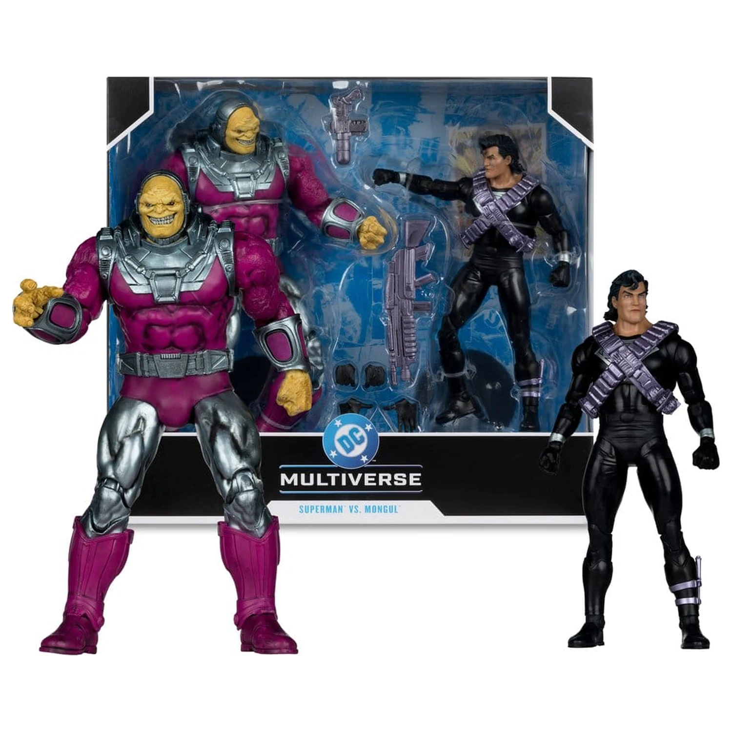 DC Multiverse Megafig Figurina de actiune pachet de 2 bucati Mongul vs Superman (Return of Superman) poza produsului