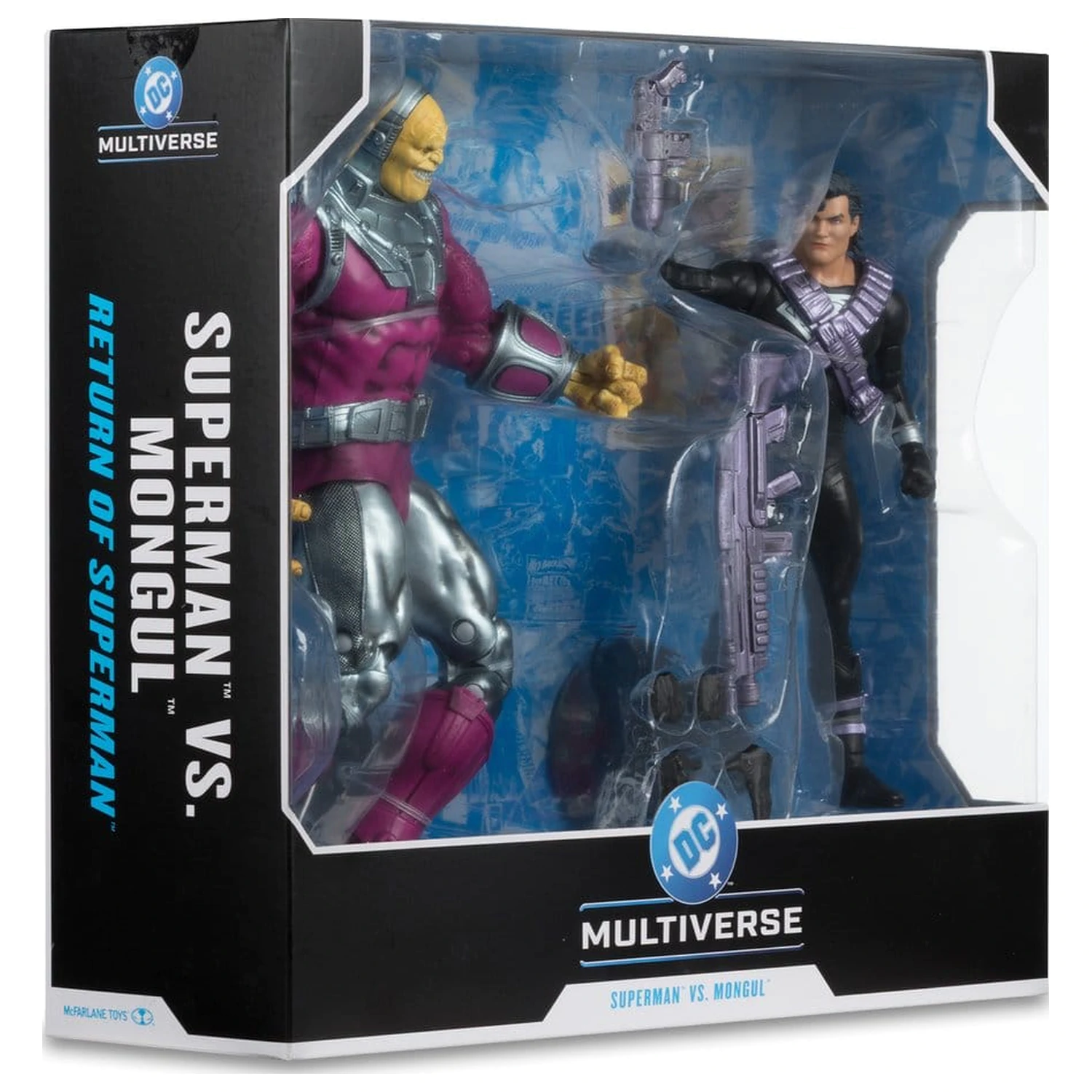 DC Multiverse Megafig Figurina de actiune pachet de 2 bucati Mongul vs Superman (Return of Superman) poza produsului