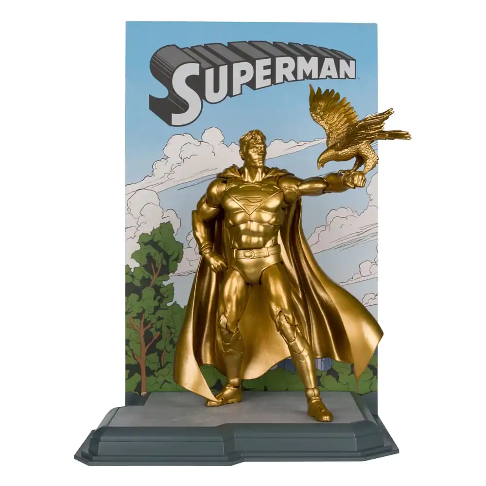 Figurină de acțiune DC Multiverse Superman (Statuia Omăgiu Parcul Centennial) Gold Label 18 cm poza produsului