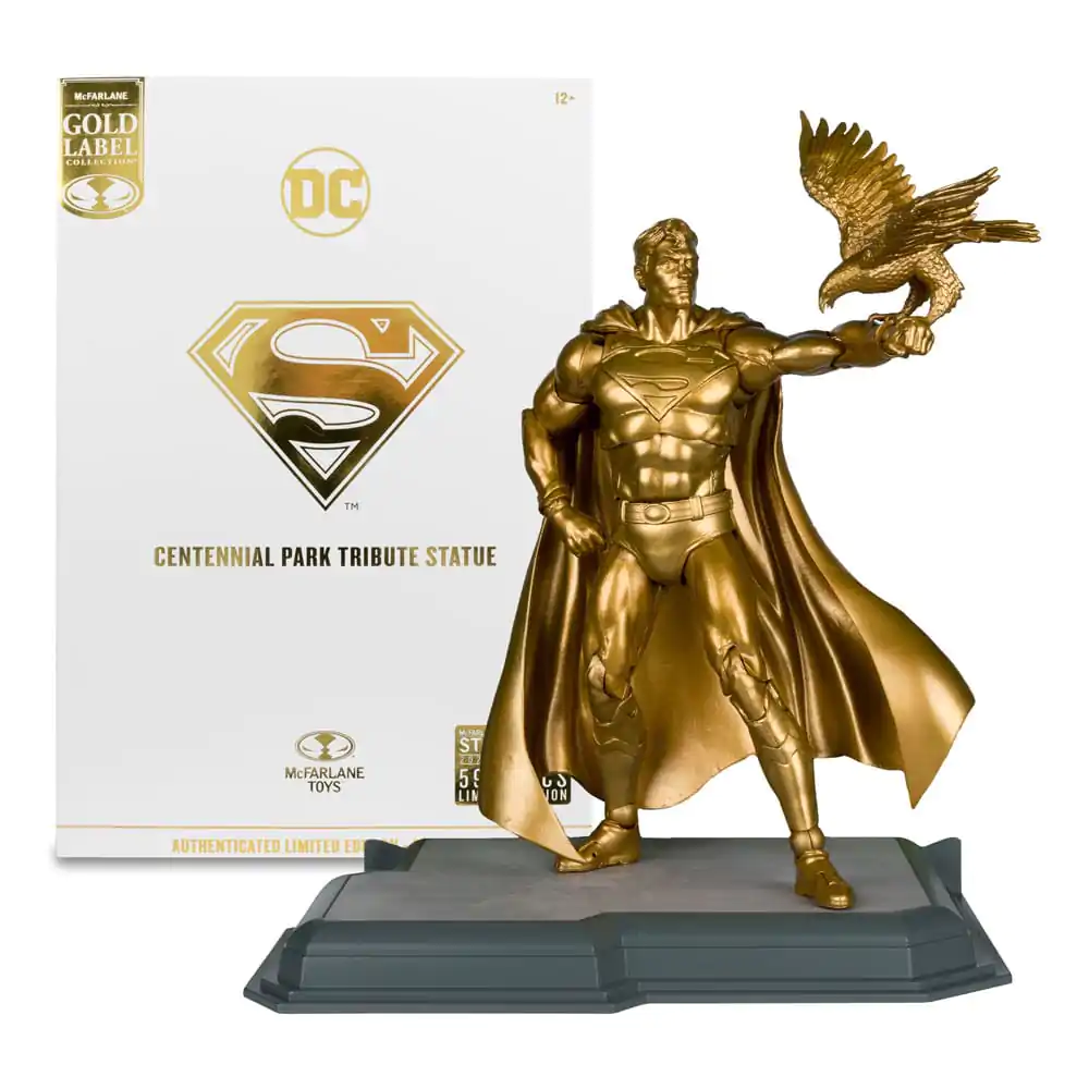 Figurină de acțiune DC Multiverse Superman (Statuia Omăgiu Parcul Centennial) Gold Label 18 cm poza produsului