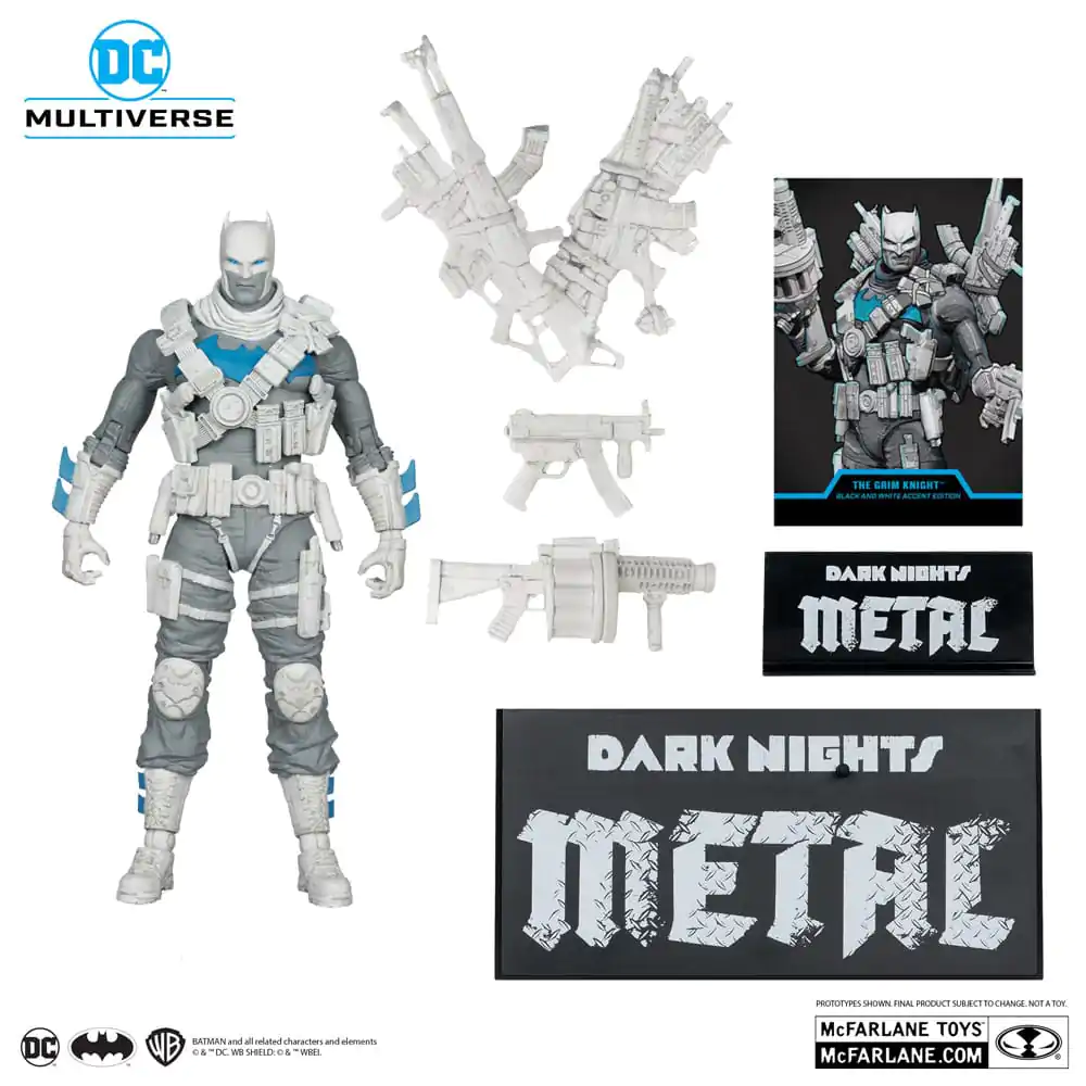 DC Multiverse figurina de actiune The Grim Knight (Dark Nights Metal) (Black & White Accent Edition) (Gold Label) 18 cm poza produsului