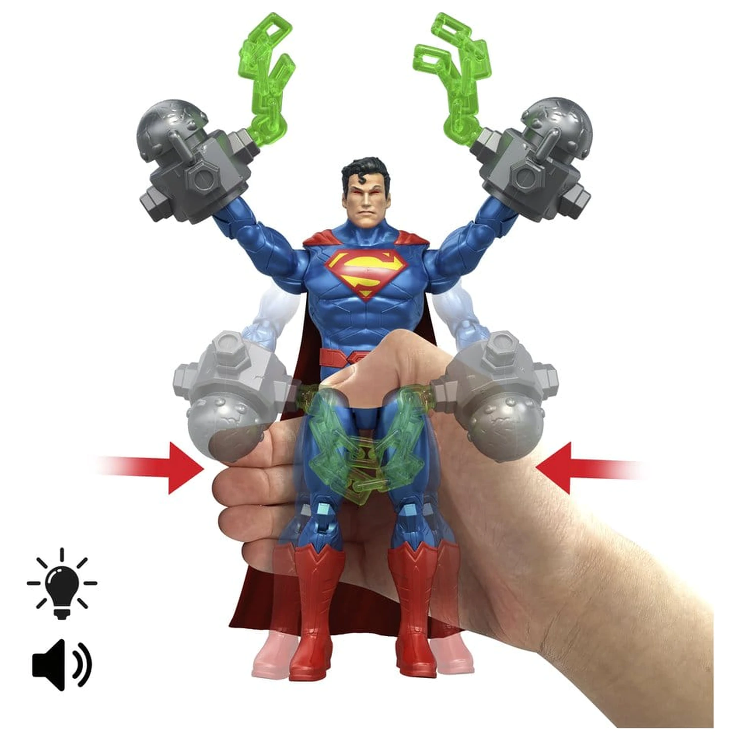DC Premier Action Figure cu sunet si lumina Heat Vision Superman 16 cm poza produsului