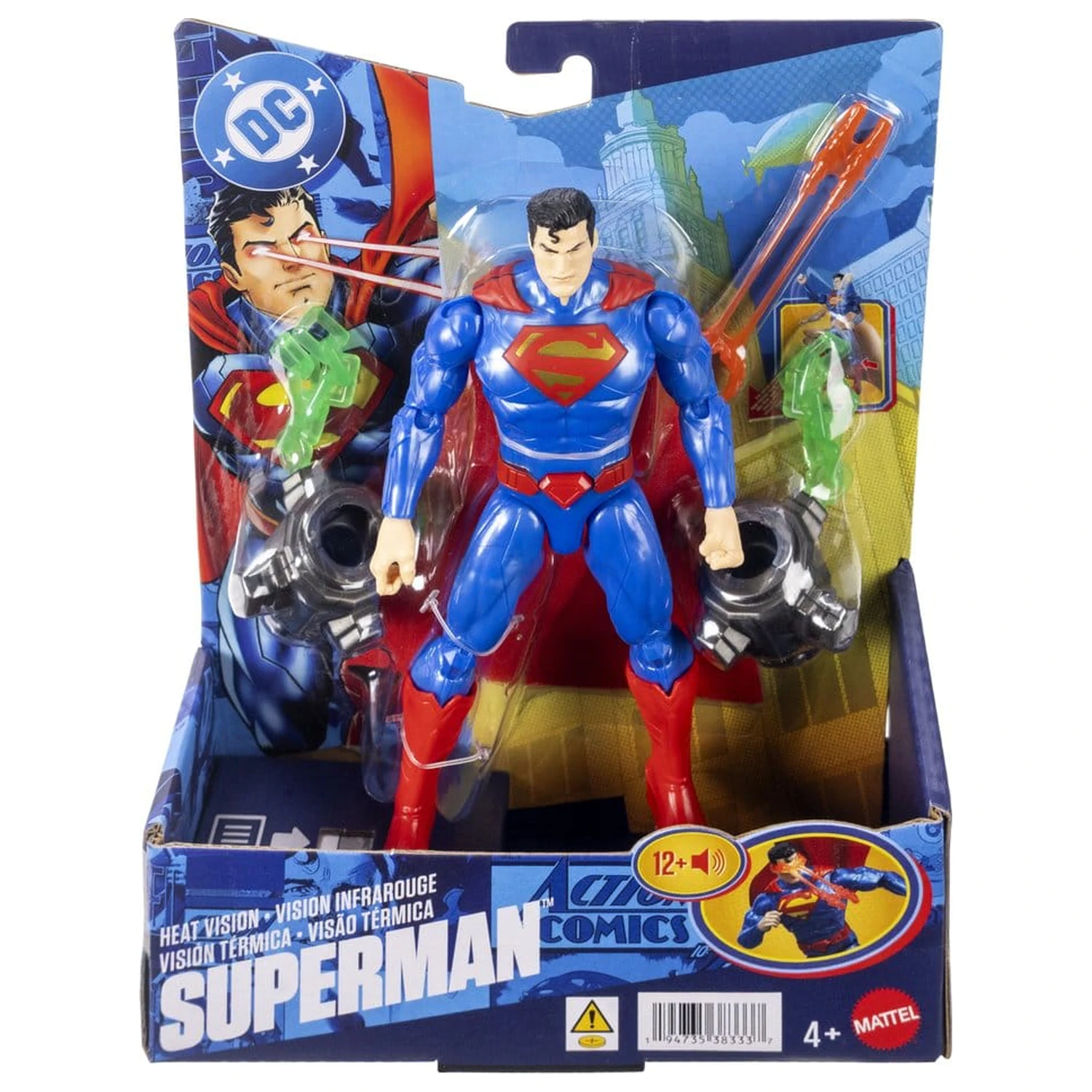 DC Premier Action Figure cu sunet si lumina Heat Vision Superman 16 cm poza produsului