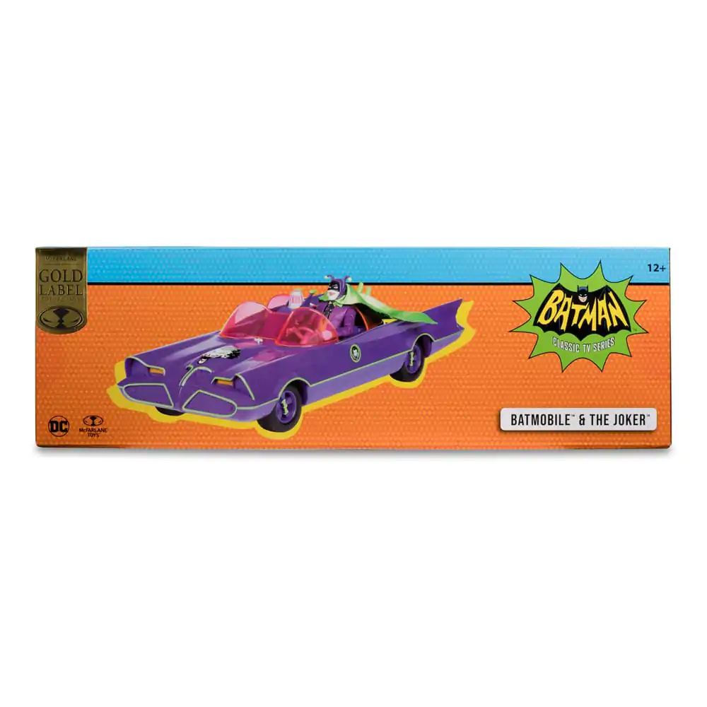 Figurină de Acțiune Retro DC Batman 66 Batmobil cu Joker (Gold Label) 15 cm poza produsului