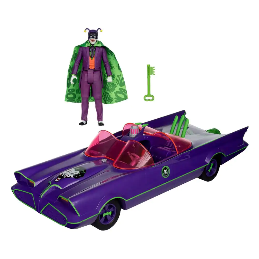 Figurină de Acțiune Retro DC Batman 66 Batmobil cu Joker (Gold Label) 15 cm poza produsului