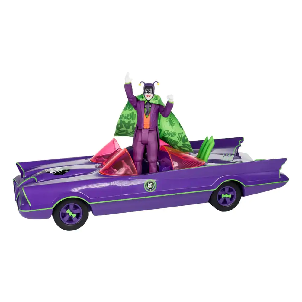 Figurină de Acțiune Retro DC Batman 66 Batmobil cu Joker (Gold Label) 15 cm poza produsului