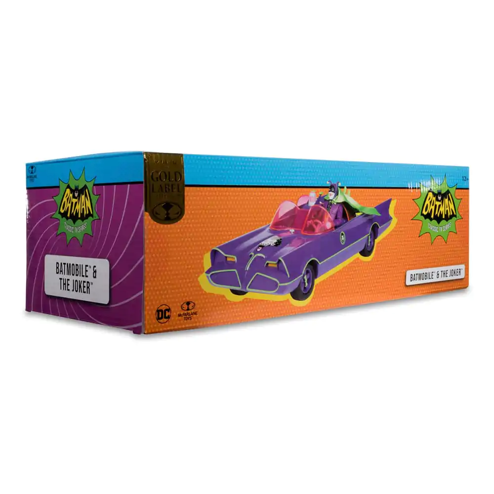 Figurină de Acțiune Retro DC Batman 66 Batmobil cu Joker (Gold Label) 15 cm poza produsului