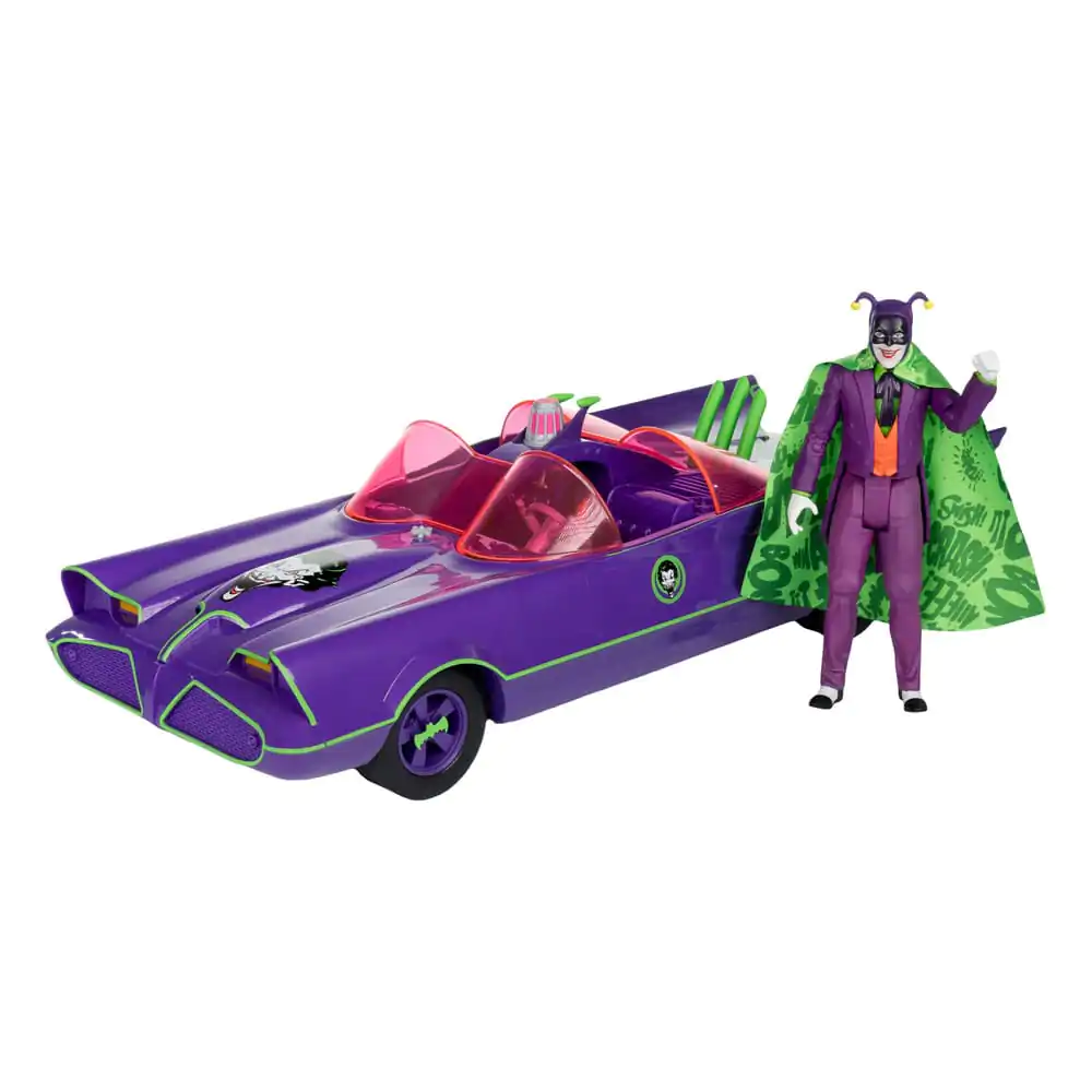 Figurină de Acțiune Retro DC Batman 66 Batmobil cu Joker (Gold Label) 15 cm poza produsului