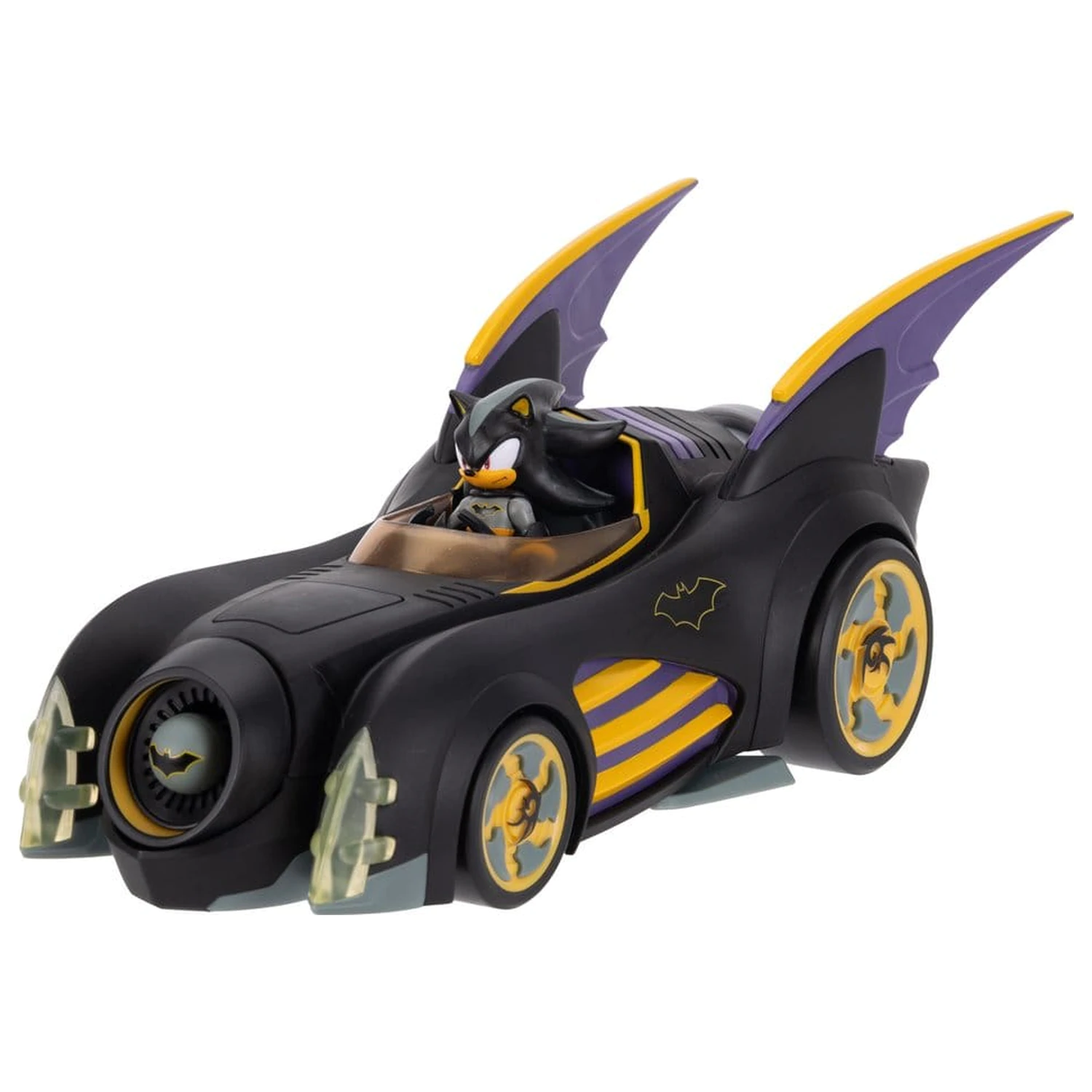 DC x Sonic - The Hedgehog Figurina de actiune cu vehicul Shadow Batman & Batmobile 6 cm poza produsului