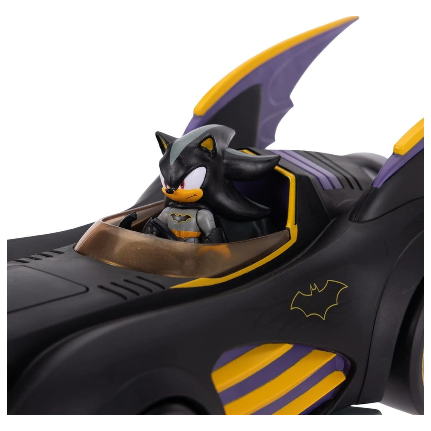 DC x Sonic - The Hedgehog Figurina de actiune cu vehicul Shadow Batman & Batmobile 6 cm poza produsului