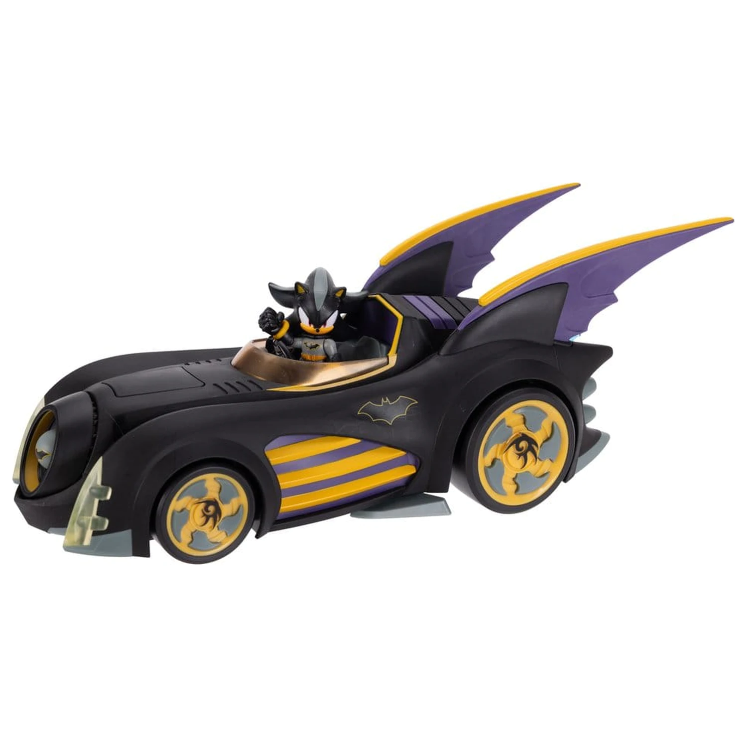 DC x Sonic - The Hedgehog Figurina de actiune cu vehicul Shadow Batman & Batmobile 6 cm poza produsului