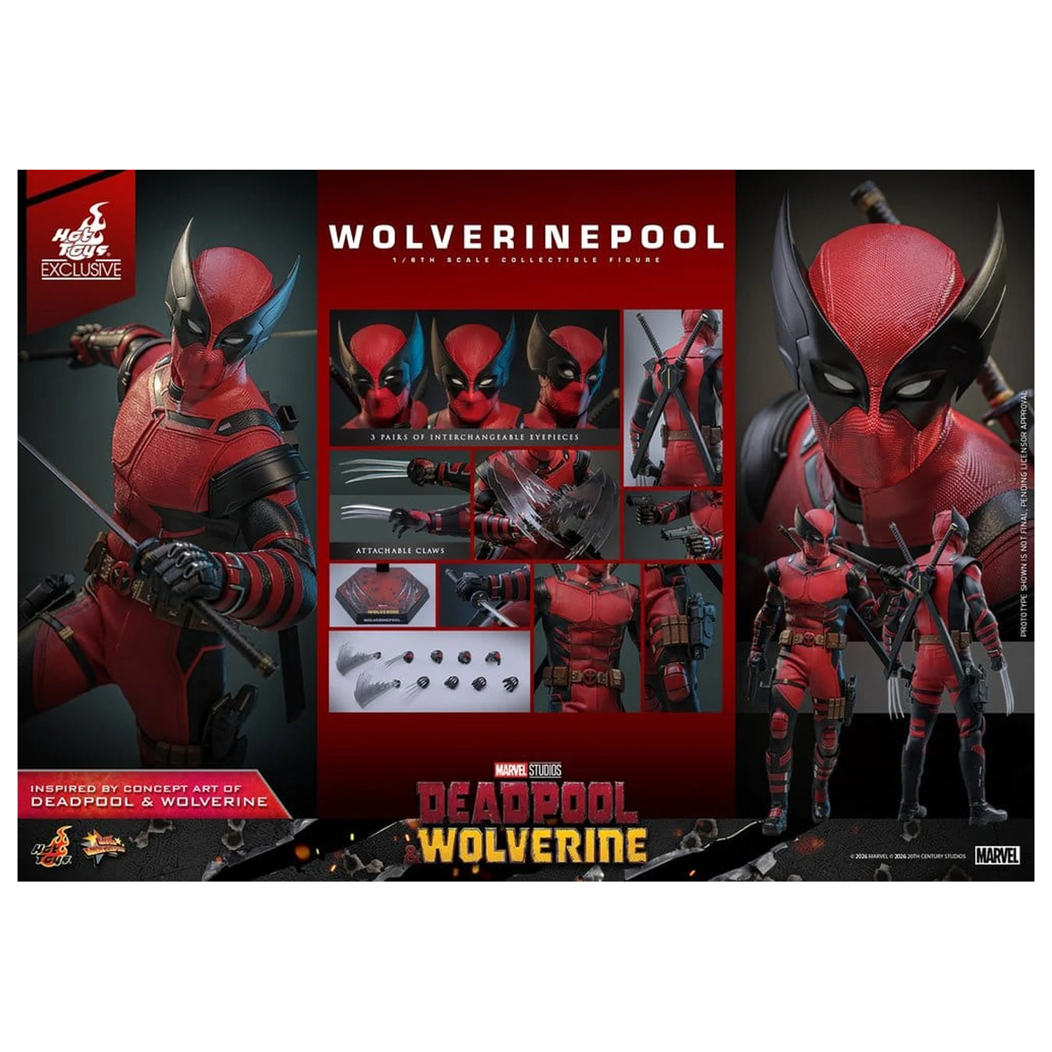 Deadpool & Wolverine Movie Masterpiece figurină de acțiune 1/6 Wolverinepool 31 cm poza produsului