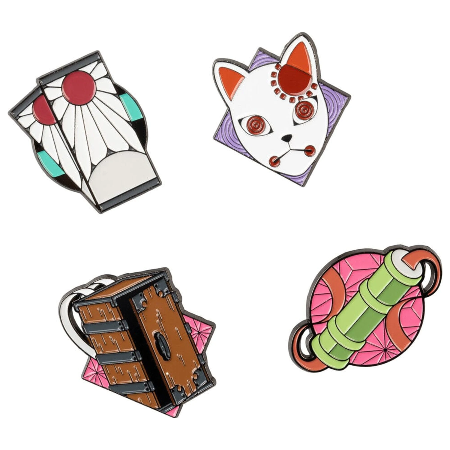 Demon Slayer Kimetsu no Yaiba set de 4 insigne poza produsului