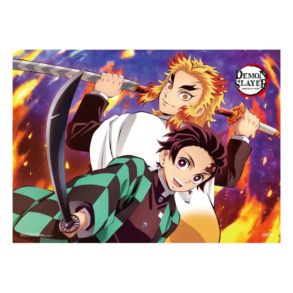 Demon Slayer: Kimetsu no Yaiba Poster din material textil Tanjiro And Kyojuro Rengoku 84 x 118 cm poza produsului