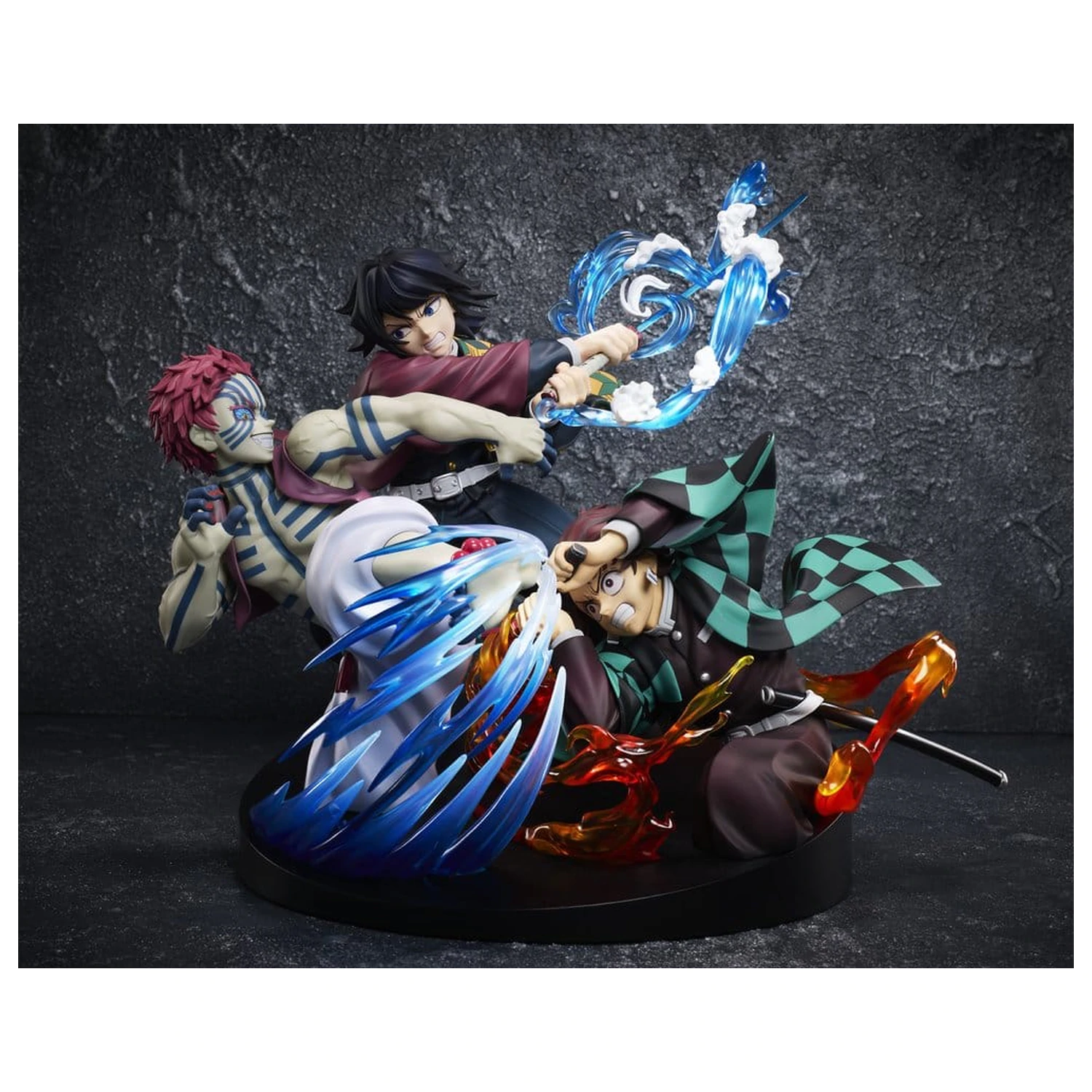 Demon Slayer: Kimetsu no Yaiba figurina PVC Tanjiro Kamado & Giyu Tomioka & Akaza 13 cm poza produsului