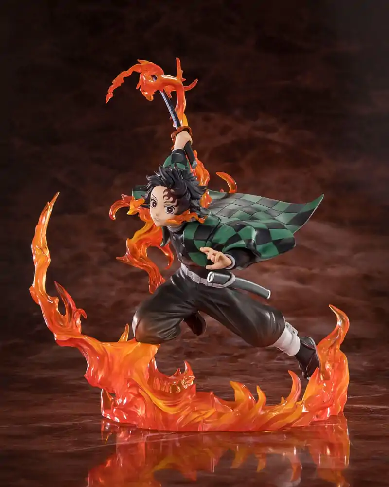 Demon Slayer Kimetsu no Yaiba Tanjiro Kamado Kyojuro Rengokus Apărătoare de Sabie figurină 19,5 cm poza produsului