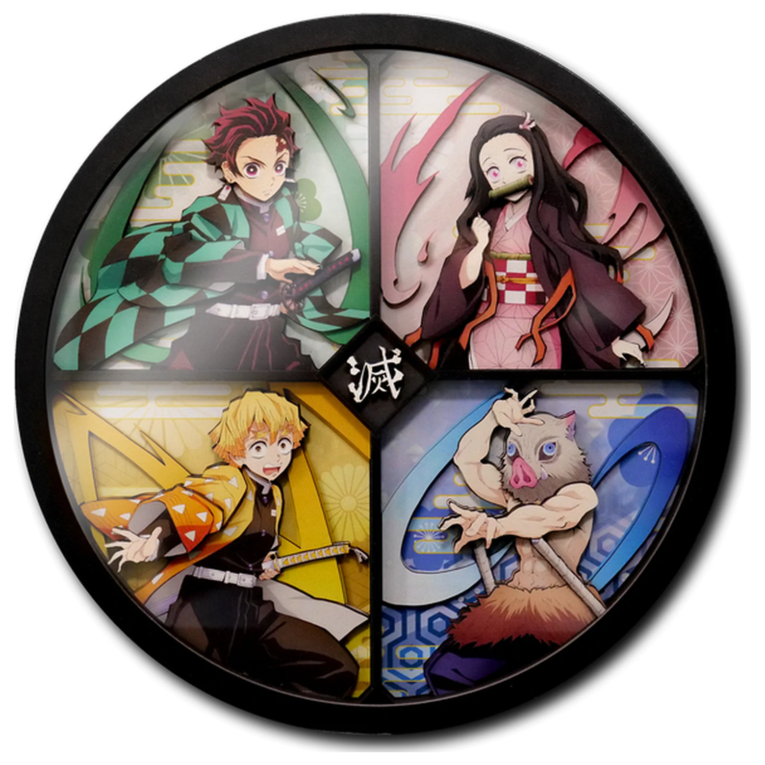 DEMON SLAYER Tanjiro, Nezuko... Ramă decor lemn Poster 3D poza produsului