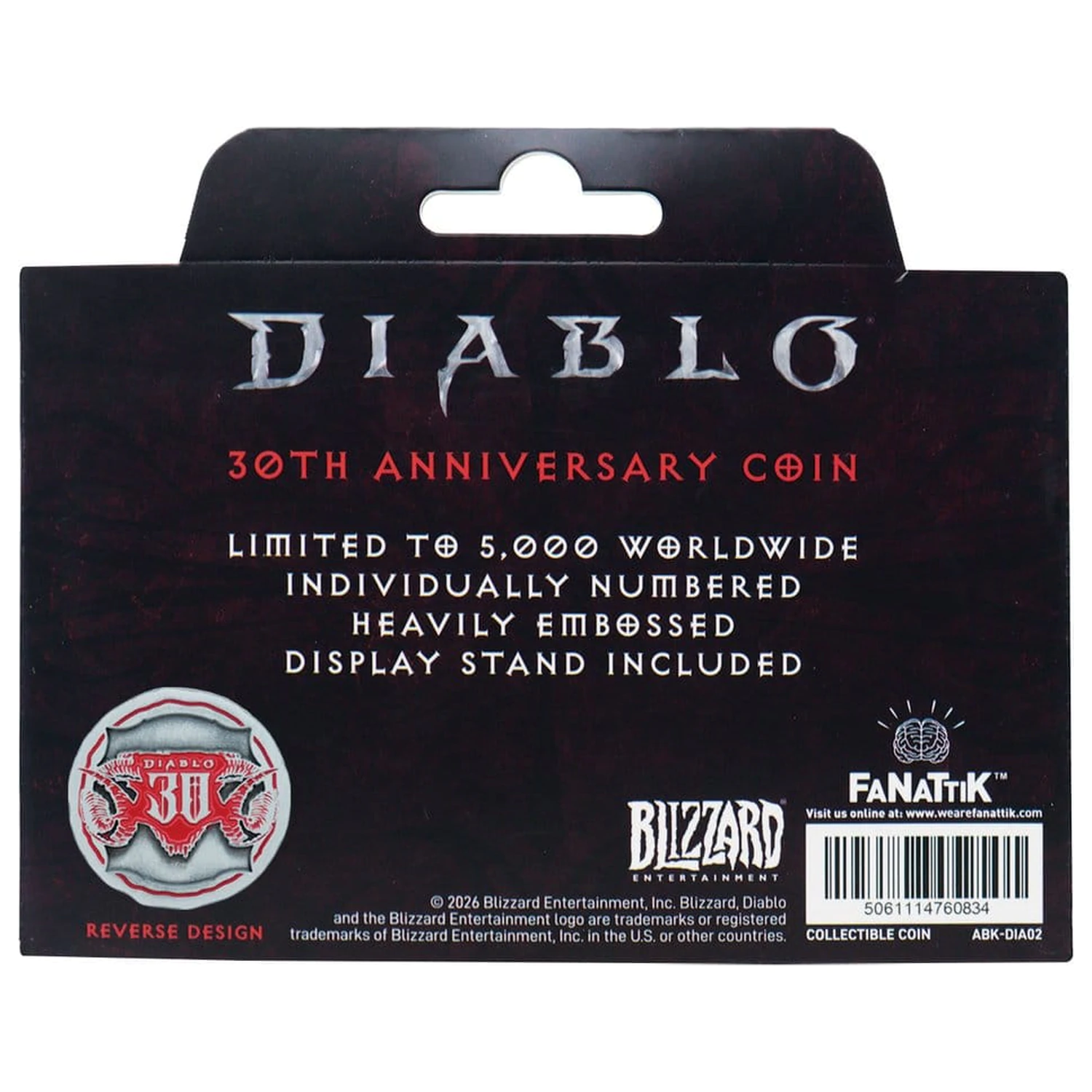 Diablo Monedă Colecționabilă Ediție Limitată a 30-a Aniversare poza produsului