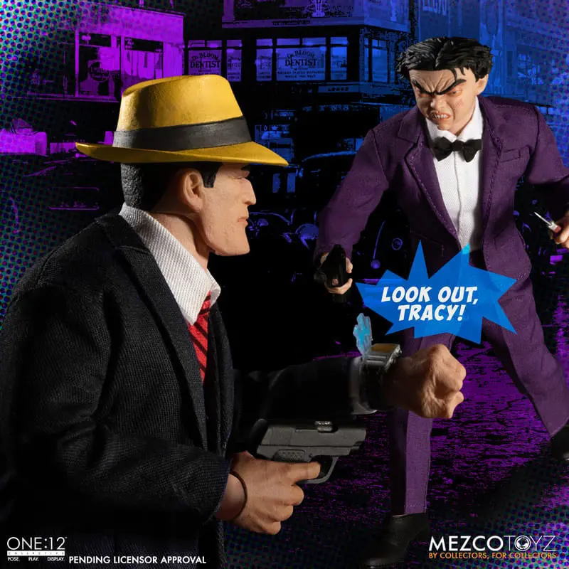 Dick Tracy Action Figures 1/12 Dick Tracy vs Flattop Set Cutie 17 cm poza produsului