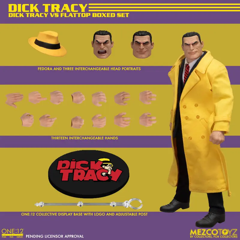 Dick Tracy Action Figures 1/12 Dick Tracy vs Flattop Set Cutie 17 cm poza produsului