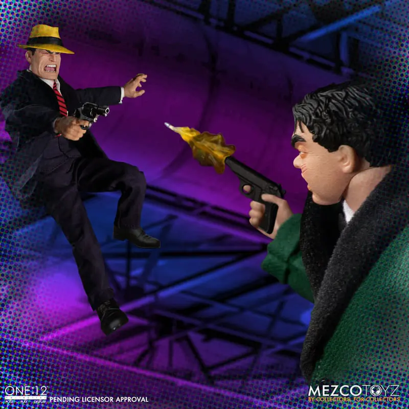 Dick Tracy Action Figures 1/12 Dick Tracy vs Flattop Set Cutie 17 cm poza produsului