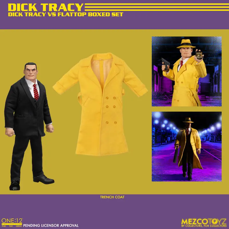 Dick Tracy Action Figures 1/12 Dick Tracy vs Flattop Set Cutie 17 cm poza produsului