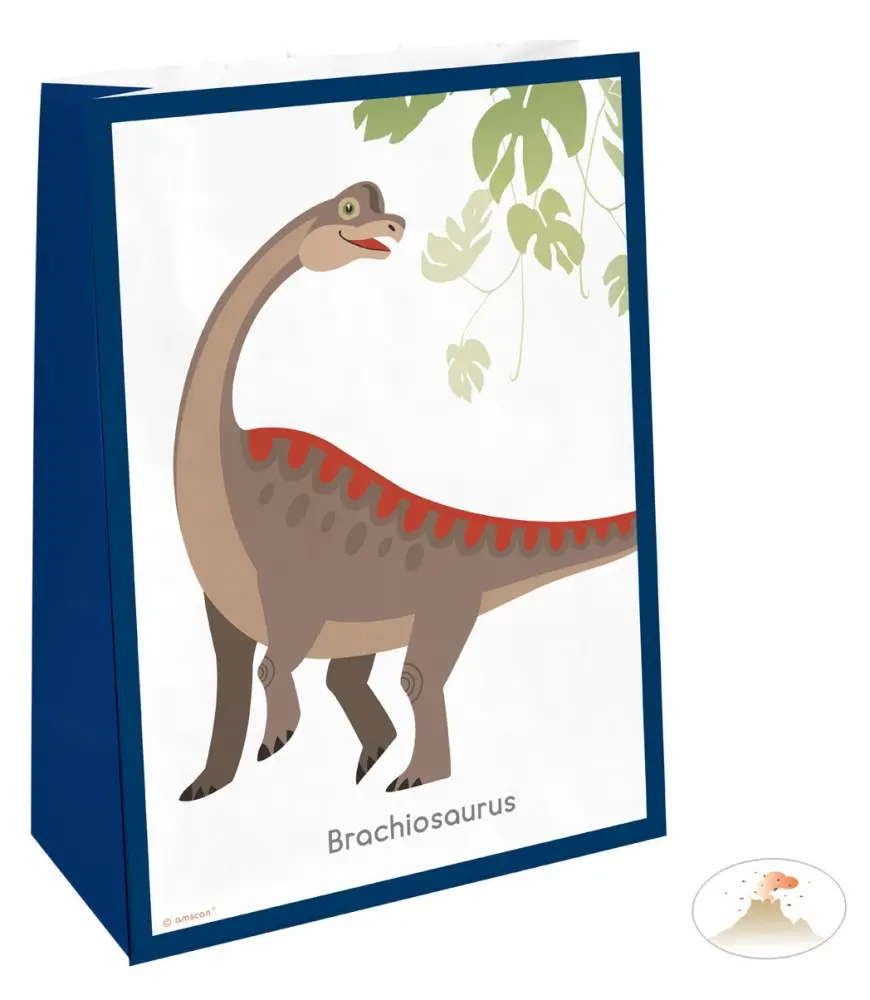 Dinosaur Pungi de hartie - Pachet de 4 bucati poza produsului