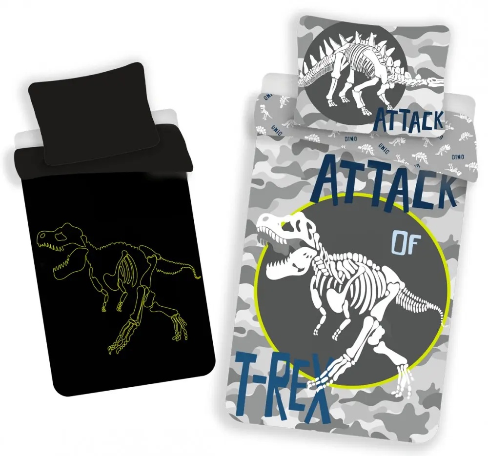 Dinosaur Glow in the Dark Husa de pilota 140x200cm, 70x90 cm poza produsului