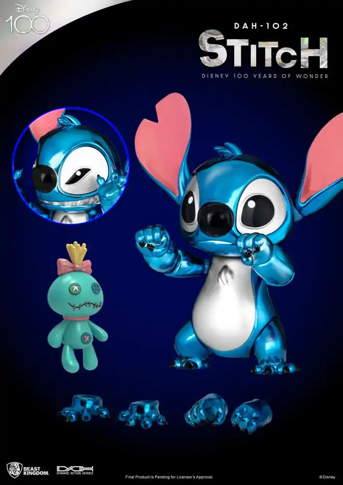 Disney 100 Years of Wonder Dynamic 8ction Heroes Figurina de Acțiune 1/9 Stitch (Lilo & Stitch) 16 cm poza produsului