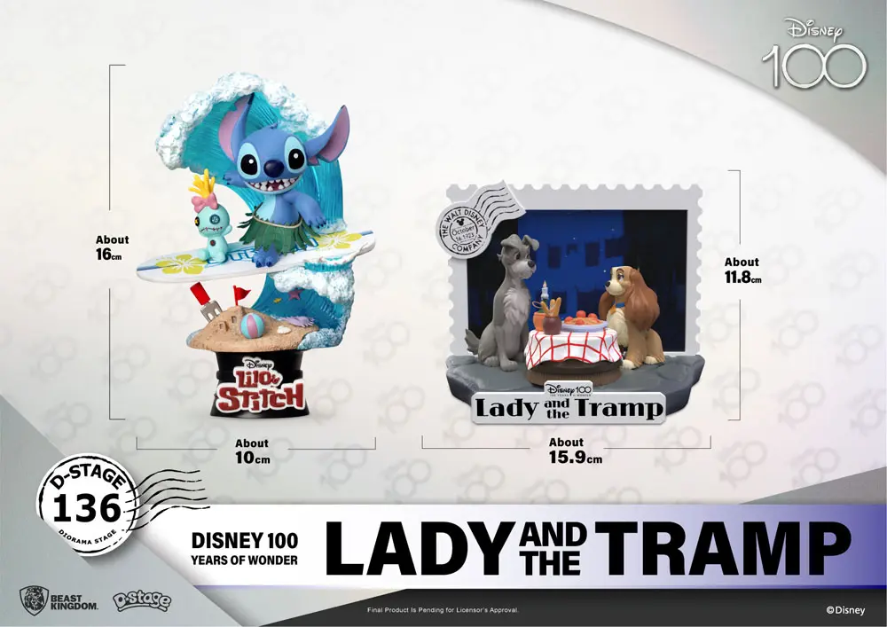 Disney 100th Anniversary D-Stage PVC Dioramă Lady And The Tramp 12 cm poza produsului
