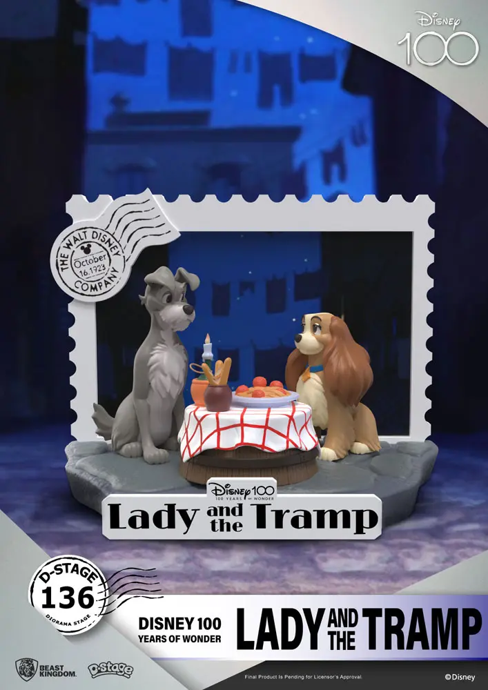 Disney 100th Anniversary D-Stage PVC Dioramă Lady And The Tramp 12 cm poza produsului