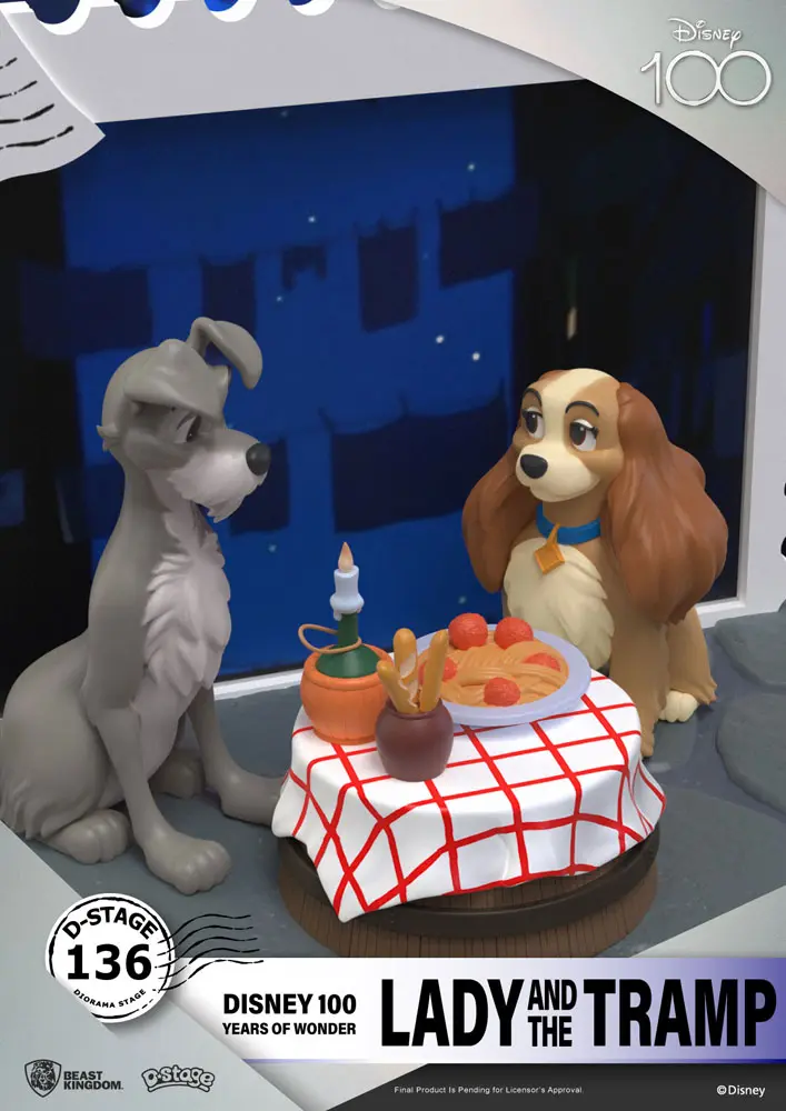 Disney 100th Anniversary D-Stage PVC Dioramă Lady And The Tramp 12 cm poza produsului