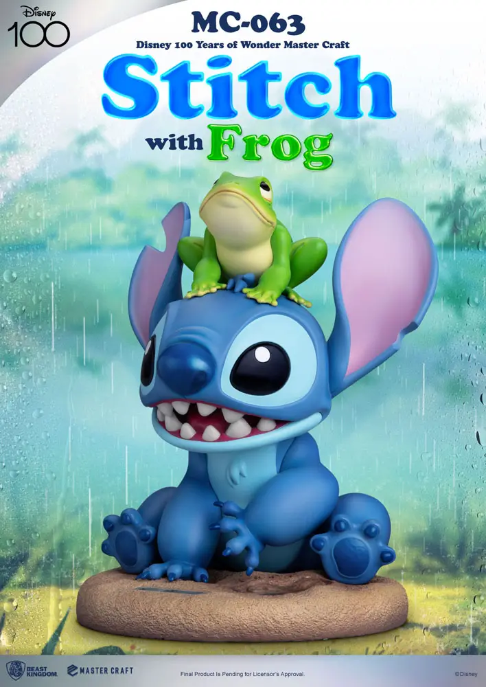 Disney 100th Master Craft Statuie Stitch with Frog 34 cm poza produsului