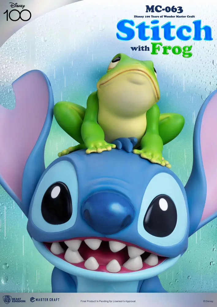 Disney 100th Master Craft Statuie Stitch with Frog 34 cm poza produsului