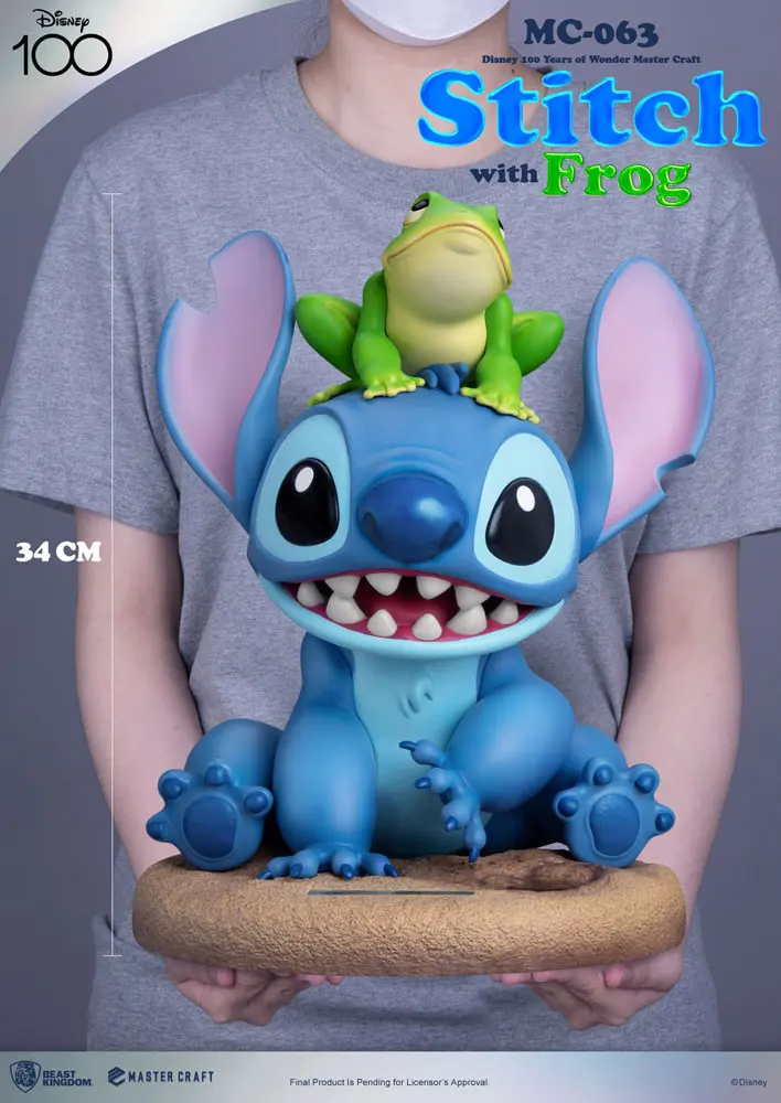 Disney 100th Master Craft Statuie Stitch with Frog 34 cm poza produsului
