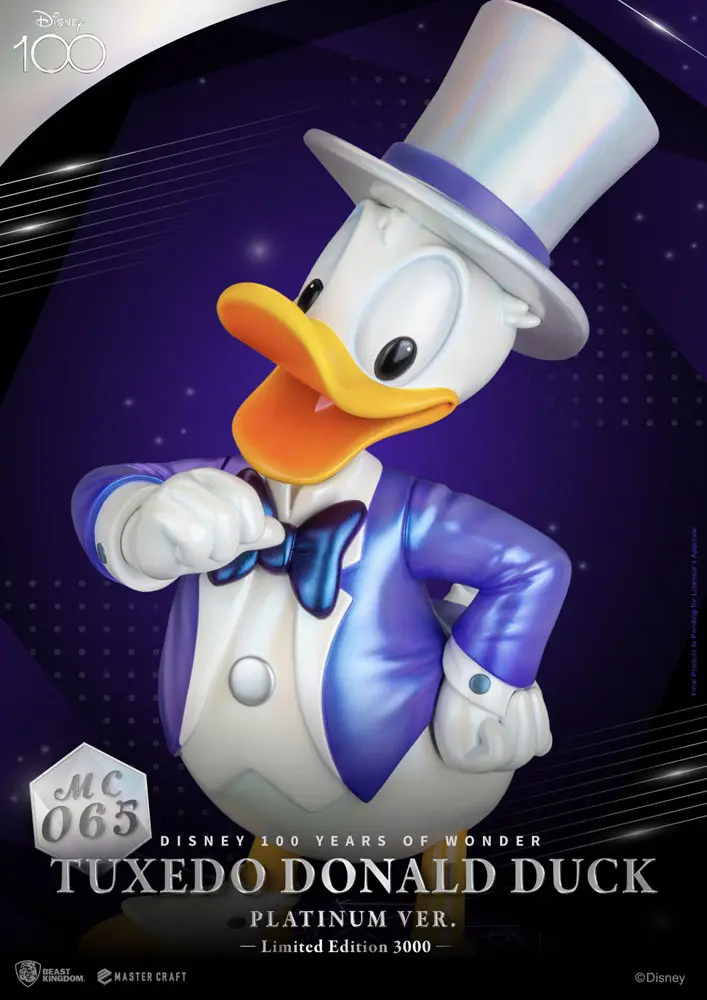 Disney 100th Master Craft Statuie Tuxedo Donald Duck (Platinum Ver.) poza produsului