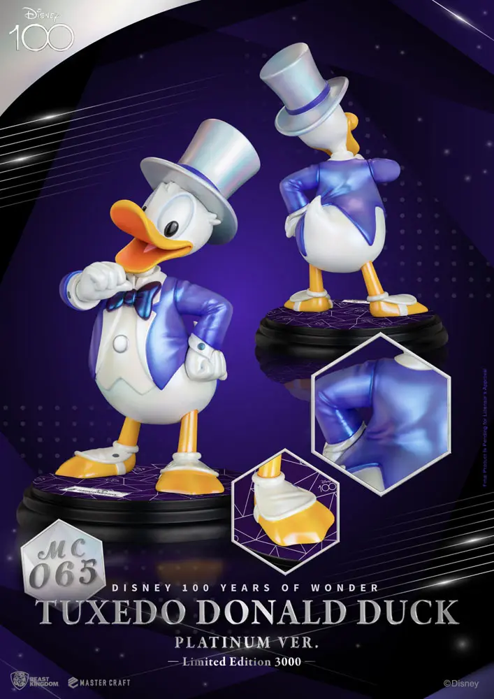 Disney 100th Master Craft Statuie Tuxedo Donald Duck (Platinum Ver.) poza produsului