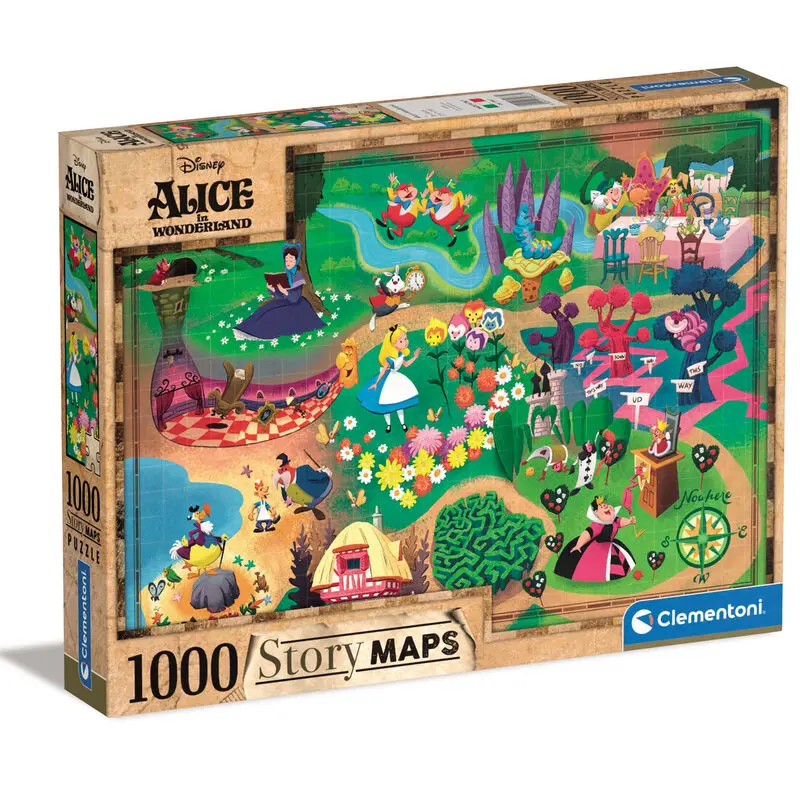 Disney Story Maps Jigsaw Puzzle Alice in Wonderland (1000 piese) poza produsului