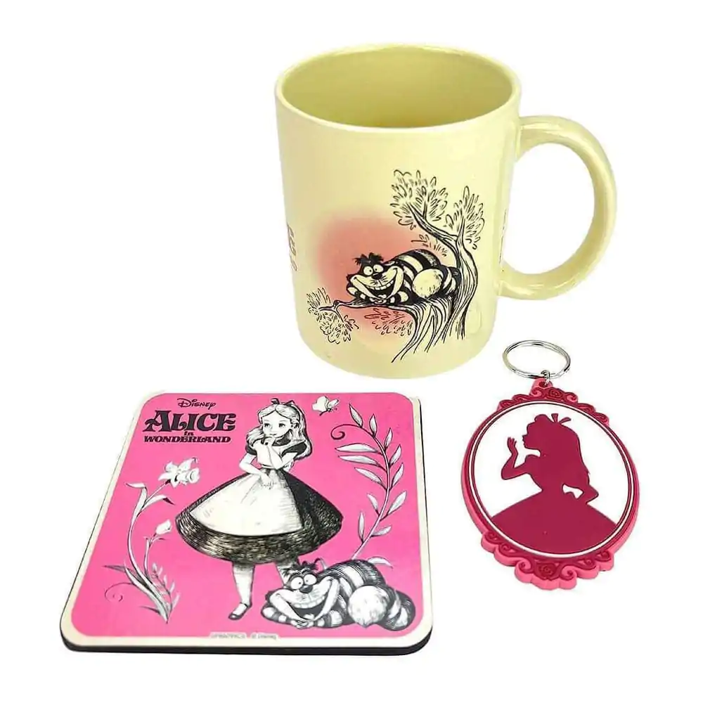 Set cană, suport de pahar și breloc Disney Alice in Wonderland Vintage poza produsului